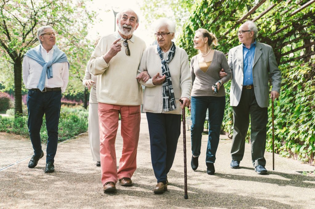 Old Aged People Walking